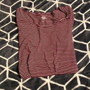 Maroon striped tee